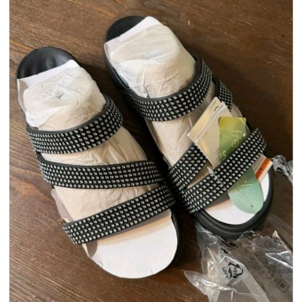Crocs Getaway Gems Strappy EVA Women's Black Sandals Size 10 Brand New With Tags